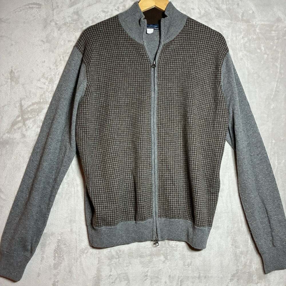 Vintage McGeorge of Scotland Ballantyne 100% Cashmere Houndstooth Cardigan XL